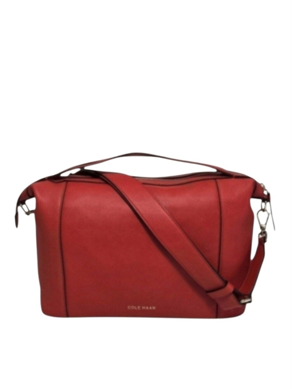 Cole Haan Grand Series Soft Pebbled Leather Satchel-Cranberry Red-EUC